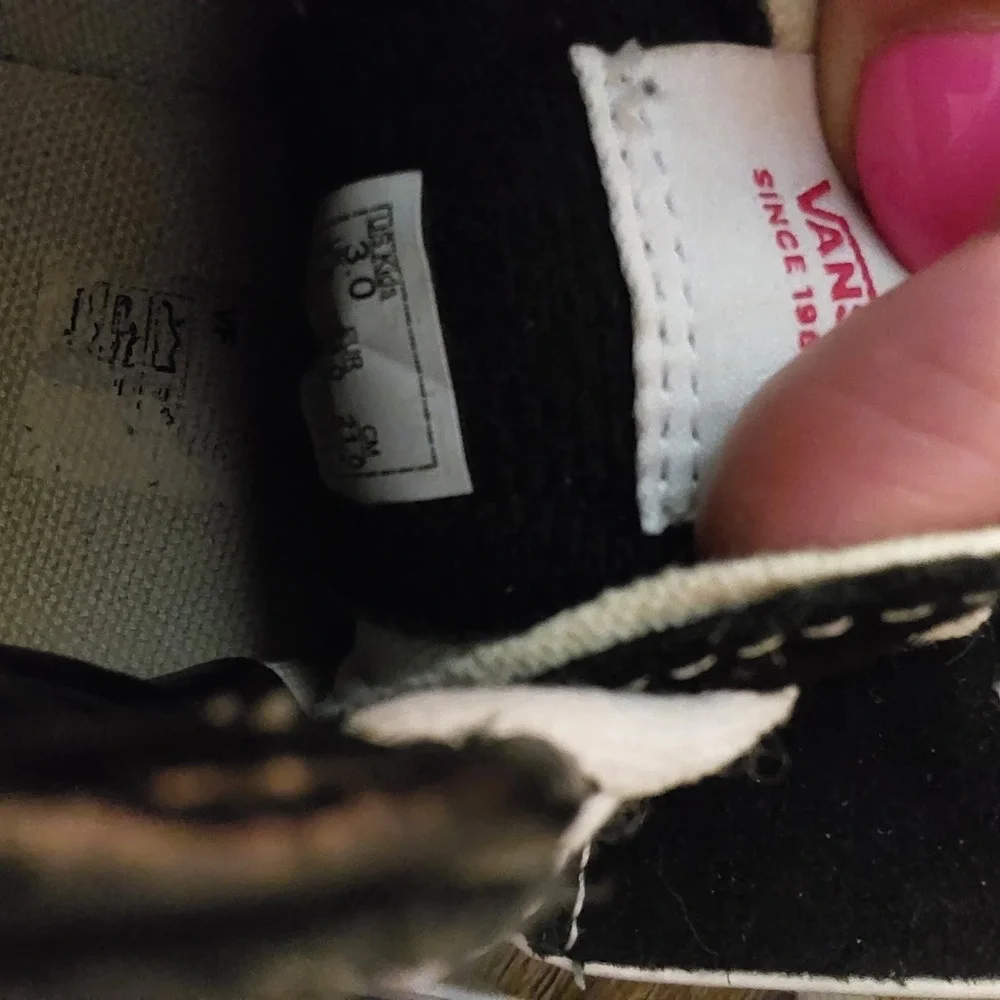 VANS Sk8 Hi Black White High Top Skate Shoes KIDS‎  Size 3